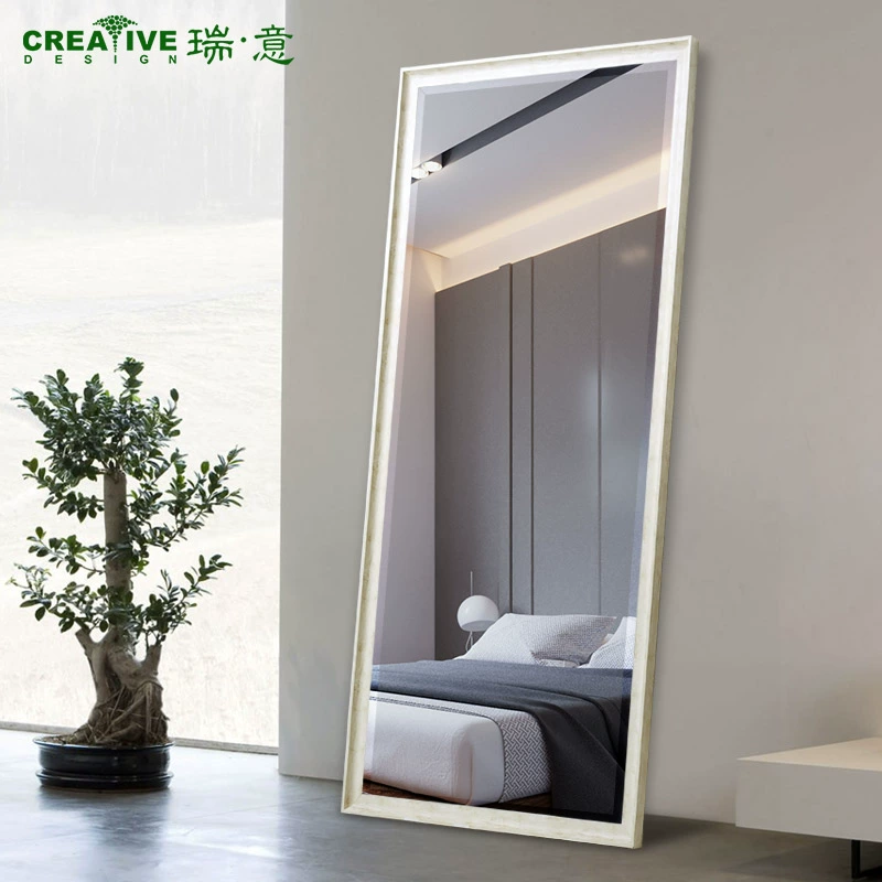 Ruiyi gỗ hạt phù hợp gương đầy đủ chiều dài gương phụ kiện thay đồ sàn treo tường dán tường ký túc xá đặc biệt gương - Gương