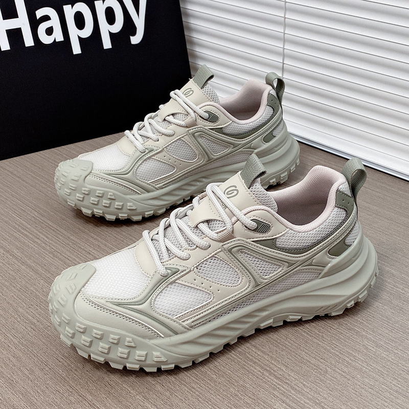 Men's Shoes 2026 Summer New Lightweight Outdoor Casual Shoes Non-Slip Breathable Lightweight Black Thick-Soled Hiking Sneakers