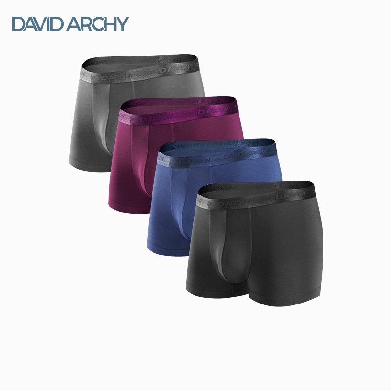 David Archy Men's Underwear 60S Lenzing Ultra-Fine Modal Boxer Briefs, Comfortable and Breathable, Gift for Husband Da