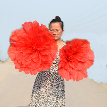 Dance props kindergarten dancing hand flower childrens performance peony big red flower umbrella flower square dance performance props