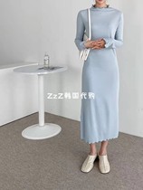 (two) ZzZ Korea Dongdaemun Spring Festival Pure Color Agaric Side Length Sleeves Dress 1811