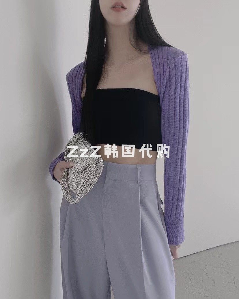 Two-piece ZZ Korea Dongdaemun Spring paragraph with a short knitted cardiovert jacket 2547