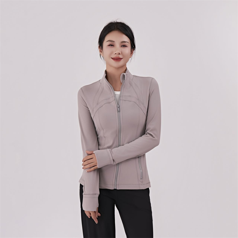 Lulu Same Style Define Slim-Fit Yoga Stand-Collar Top Women's Sports Waist-Cinching Tight-Fitting Jacket Without Logo