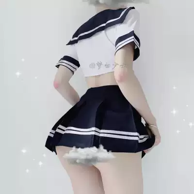 Dream White: sexy navy style short pleated skirt underwear set sex underwear role play