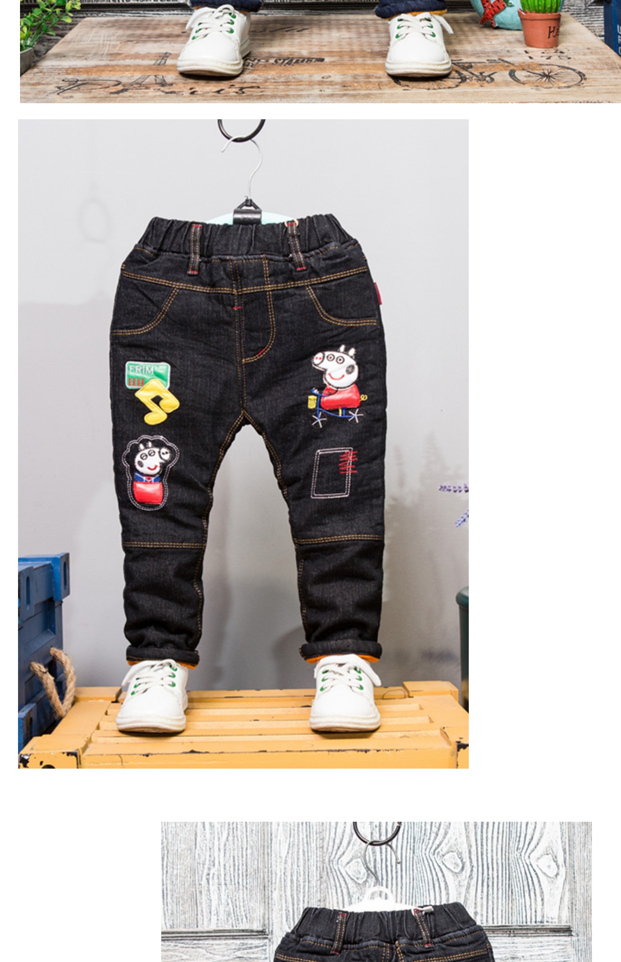 Quần jeans bé trai mùa thu đông cho bé phiên bản Hàn Quốc cộng với quần nhung 1-2-3-4-5-6-7 tuổi trẻ em quần dày short jean bé trai