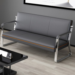 Office Sofa Minimalist Modern Business Reception Office Sofa Simple Leather Art Three-person Sofa Coffee Table Combination