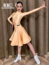 Song Liberia Latin dance suit female child high collar long sleeves refer to split fish bone mass swing dress competition provisions 001