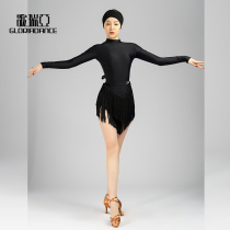Gloria Latin dance clothes female adult dance clothes new long-sleeved backless lace practice clothes top female CR145