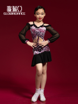 Song Liberia Latin dance suit girl fall straight shoulder harness with dress and dress child Latin practice performance 3335