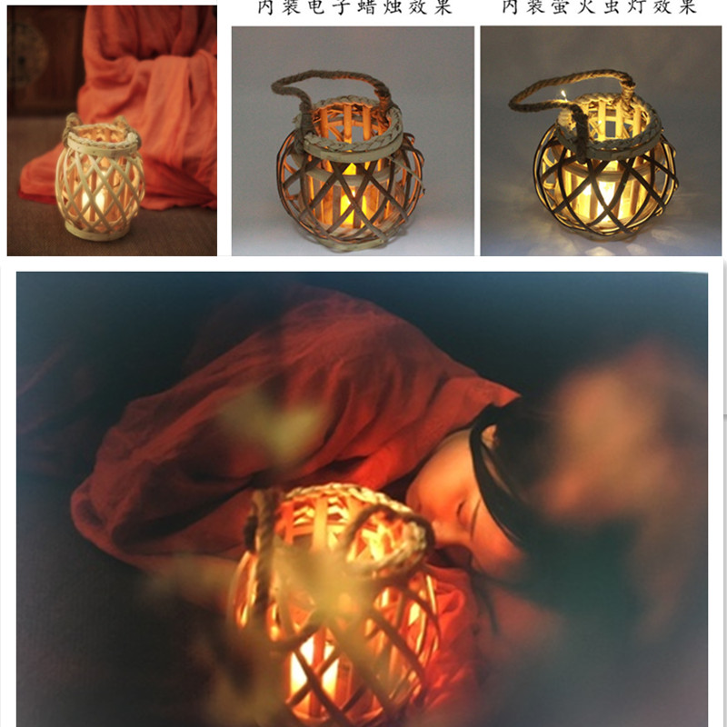 Ancient Wind Hanfu Exterior View Photo Handwood Lantern Photo Gallery Photography Props Night View Ancient Dress Theme Weave Lantern