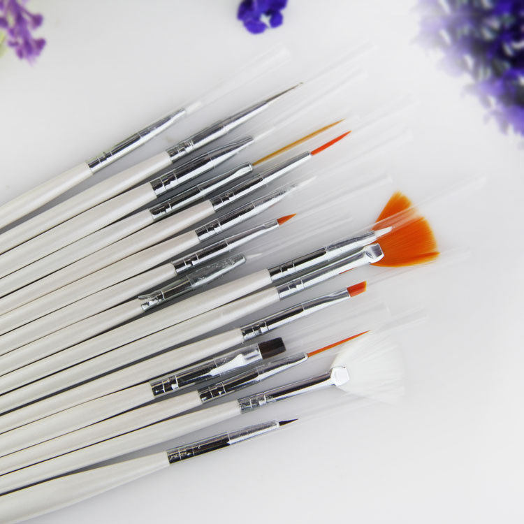 美甲用品美甲工具 彩绘笔 排笔水晶笔光疗笔15支装套装美甲笔包邮