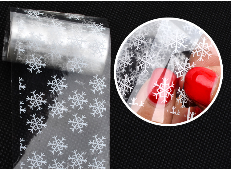 Nhãn dán móng tay mới Công cụ làm móng Star Star Transfer Sticker Giáng sinh Bản giao hưởng Bông tuyết trắng Nail Sticker Đóng chai kìm cắt móng tay