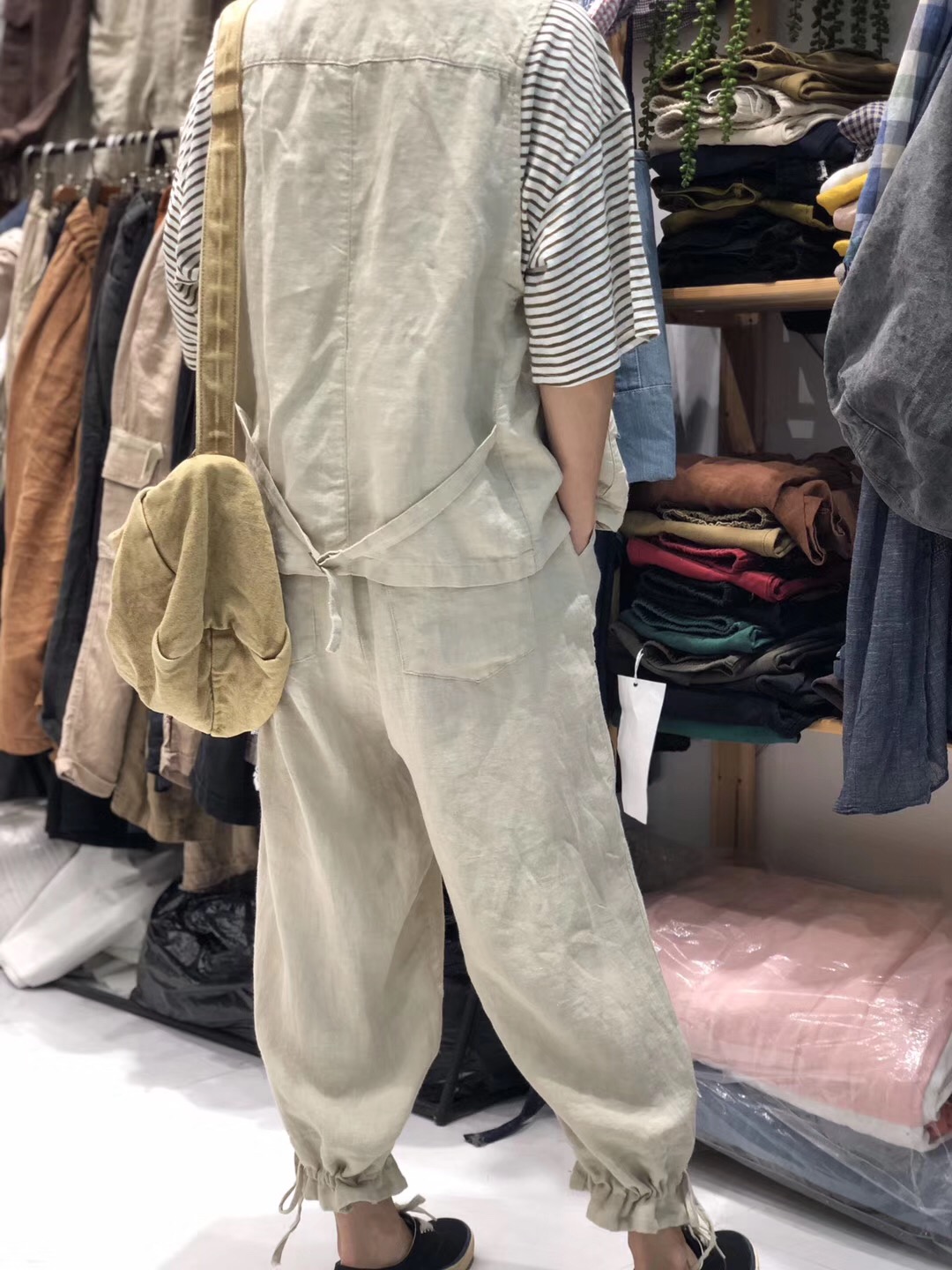 Bóng nhỏ 2019 hè mới phiên bản Hàn Quốc của cotton và vải lanh phong cách nghệ thuật quần harem quần nữ rộng quần mỏng - Quần Harem quần ống suông nữ đẹp