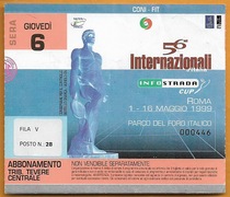 1999 Italy Rome ATP1000 Tennis Masters Sports Ticket Collection Memorial
