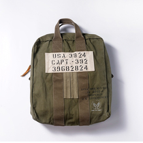 Heavy Work Retro-Washed Water Encrypted Canvas Air Force Series Men Tote Bag Handbag Short Travel Bag