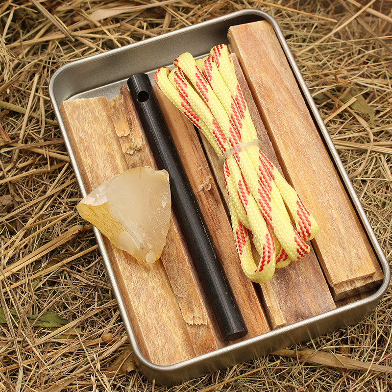 Fire in the wild, pine fire, flint magnesium rod, picnic, camping, outdoor igniter, ignition equipment