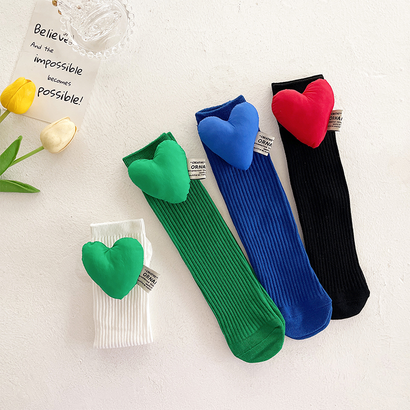 Color Clearance! Girls' Socks Autumn Pure Cotton ins Trendy Children's Mid-Calf Socks Green Baby Long Socks