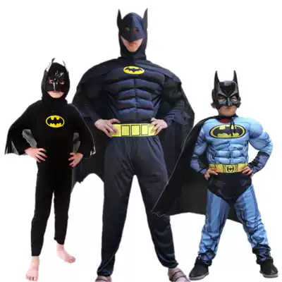 Christmas Children's Costume Boys Batman Set Muscle Batman Cloak Cosplay Costume Performance