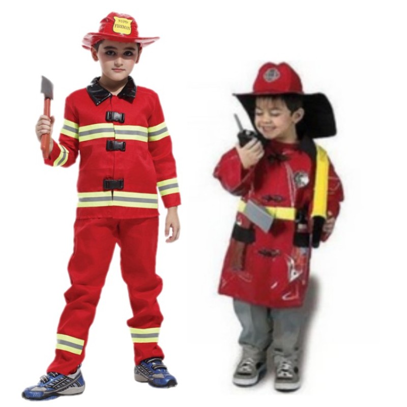 Christmas costumes cosplay costumes men's firefighting suits children's firefighters clothes prom costumes dress up as family wine