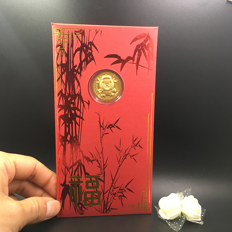 2020 Year of the Rat Golden Rat Send Blessing Rat Coin Gold Coin Red Envelope Champion Rat Commemorative Coin New Year's Opener Gift