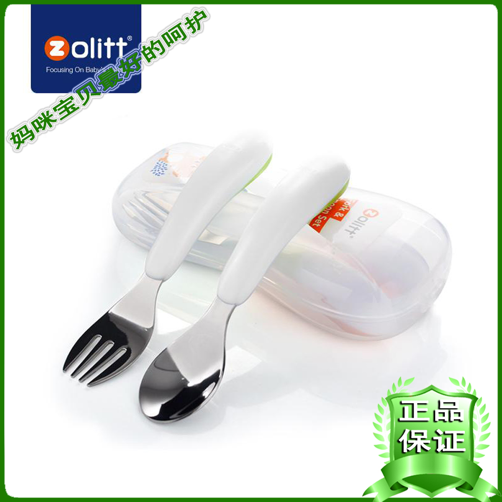 Spot U.S. Zolitt Zhuoli Infant and young children stainless steel fork spoon set baby tableware training spoon fork