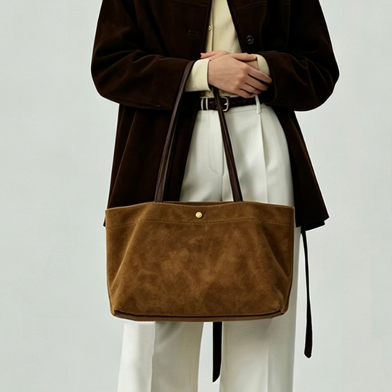 Tote Bag for Women 2026 Autumn and Winter New Retro Frosted Cowhide Shoulder Underarm Bag Large Capacity Suede Shopping Bag for Women Tote Bag for Women 2026 Autumn and Winter New Retro Frosted Cowhide Shoulder Underarm Bag Large Capacity Suede Shopping Bag for Women