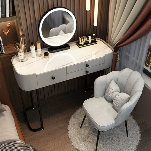 Стеклянный современный и минималистичный туалетный столик для спальни, 2024 года, новая коллекция, популярно в интернете