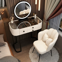 Черно -белый 80 черного стеклянного стола +интеллектуальное зеркало +петлишное кресло