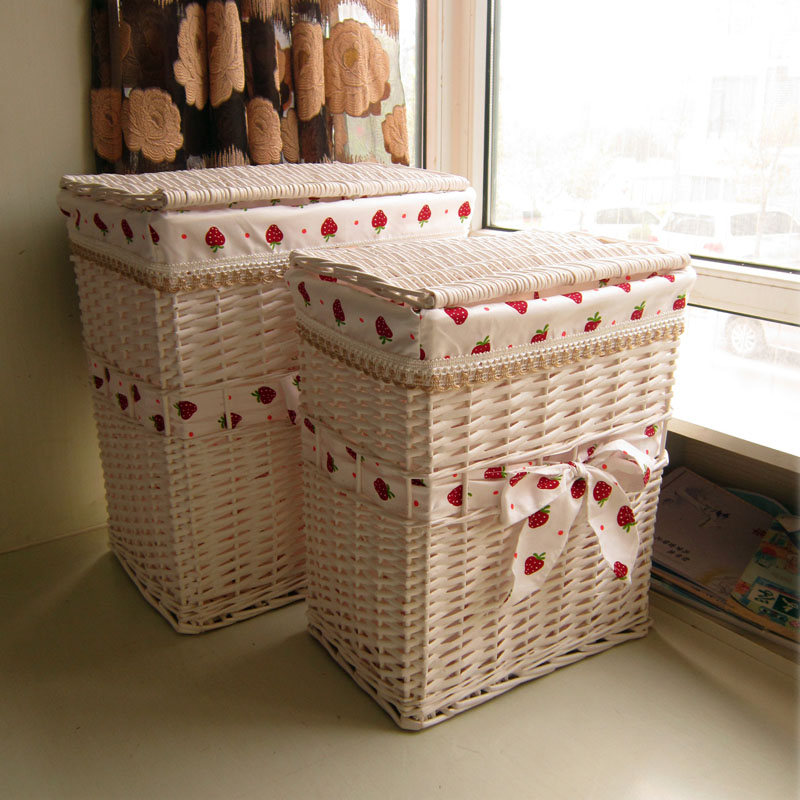Home vines Dirty Laundry Basket With Lid Dirty Laundry Basket Woven Home Dressing Room Bathing Basket Willow clothes Dirty Laundry Collection