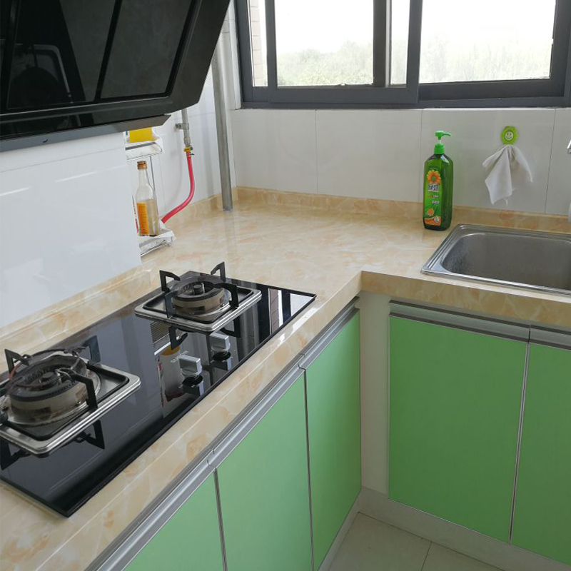 Home kitchen anti-oil sticker marble cabinet hearth with high temperature resistant domestic self-adhesive whole cabinet waterproof table face sticker