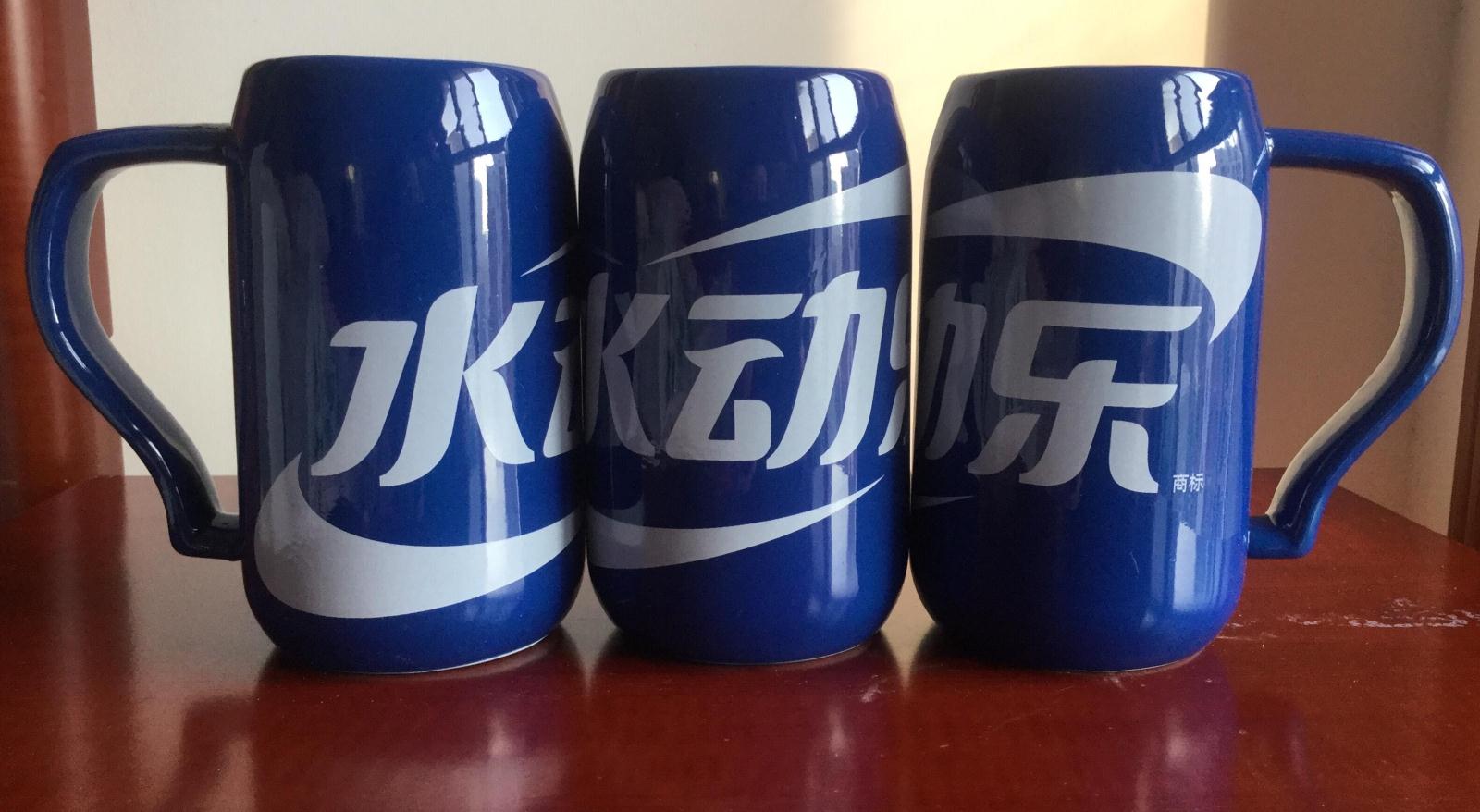 Promotion of Coca-Cola Water Sports Music Creative Blue Ceramic Large Capacity Mark Tea Cup Couple Coffee Milk Tea Cup