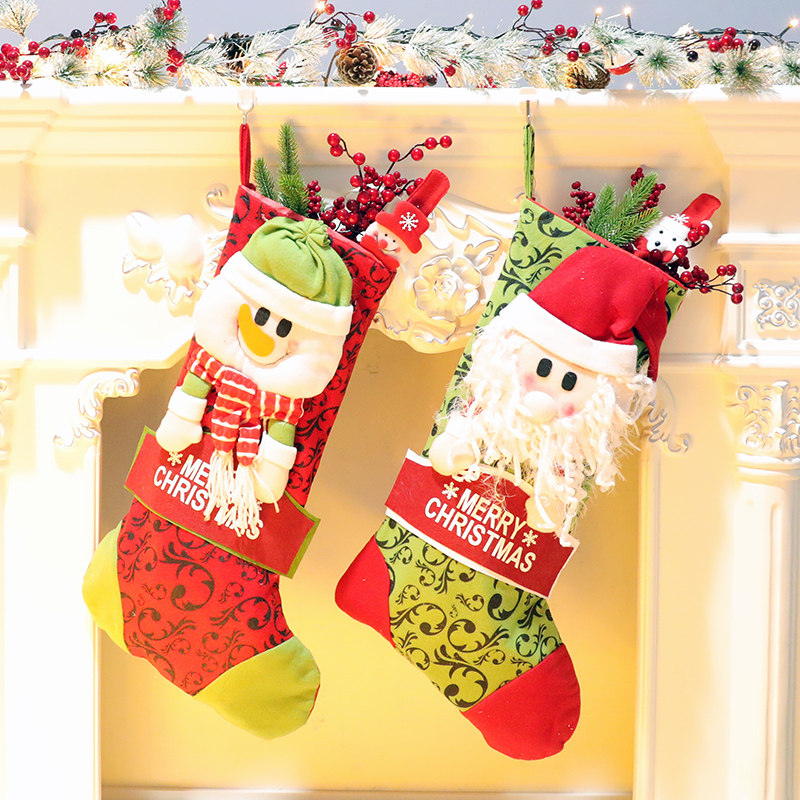 Christmas Socks Gift Bag Candy Bag Tree Pendant Large Number Snowman Seniors Gift Bag Socks Christmas Decorations-Taobao