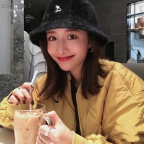 Japanese kangol kangol fisherman hat rabbit fur autumn winter warm basin hat dome 100 hitch in Inglo plush hat