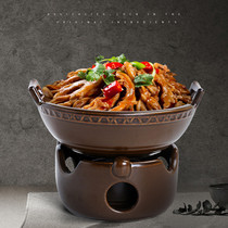 Insulation heating solid alcohol furnace pot Household small hot pot Ceramic dry pot pot household house user jacket