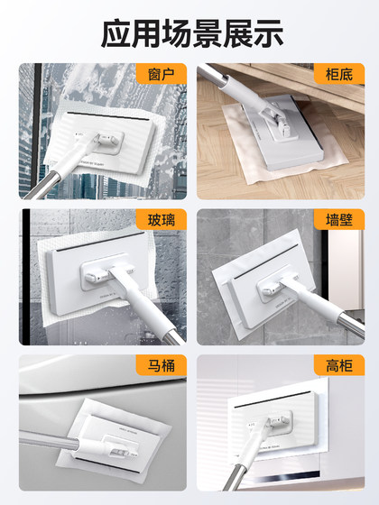 索邦洗脸巾拖把懒人夹布迷你拖把2024新款家用一拖板静电除尘纸净
