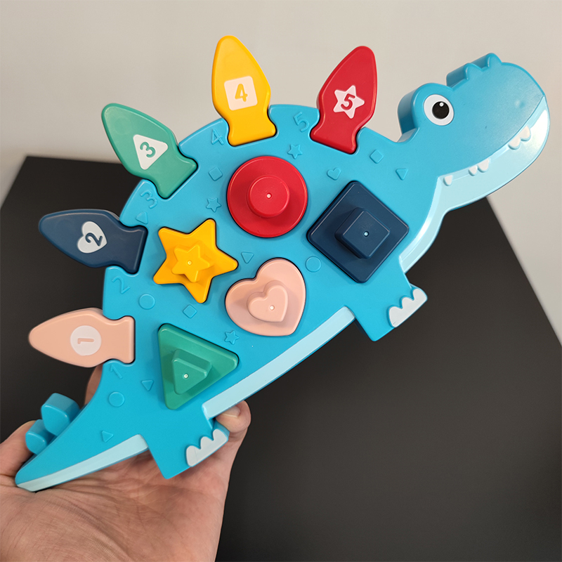 Meng's Early Education Puzzle Toy Baby Geometric Shapes Color Cognitive match Grip Board Young Children Puzzle one year old