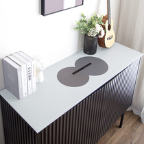 Modern minimalist waterproof and anti-fouling leather side cabinet cushion TV cabinet cushion home living room bedroom cover cloth art customizable