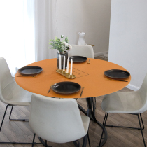 Modern minimalist good mood round table mat waterproof anti-oil anti-wash leather restaurant tea table mat cover cloth custom