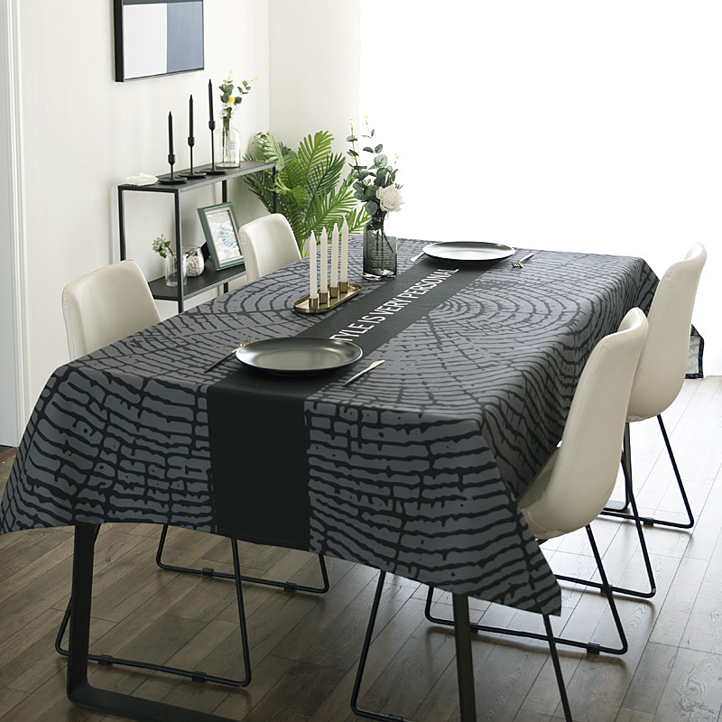 Simple modern industrial wind gray black food cloth waterproof and anti-hot coffee table table table tablecloth TV cabinet mat