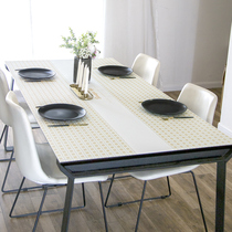 (Leather Table Mat) Home Kitchen Table Dining Mat Anti-Burn Cushion Living-room Table Tea Table Waterproof Anti-Oil Mat Custom