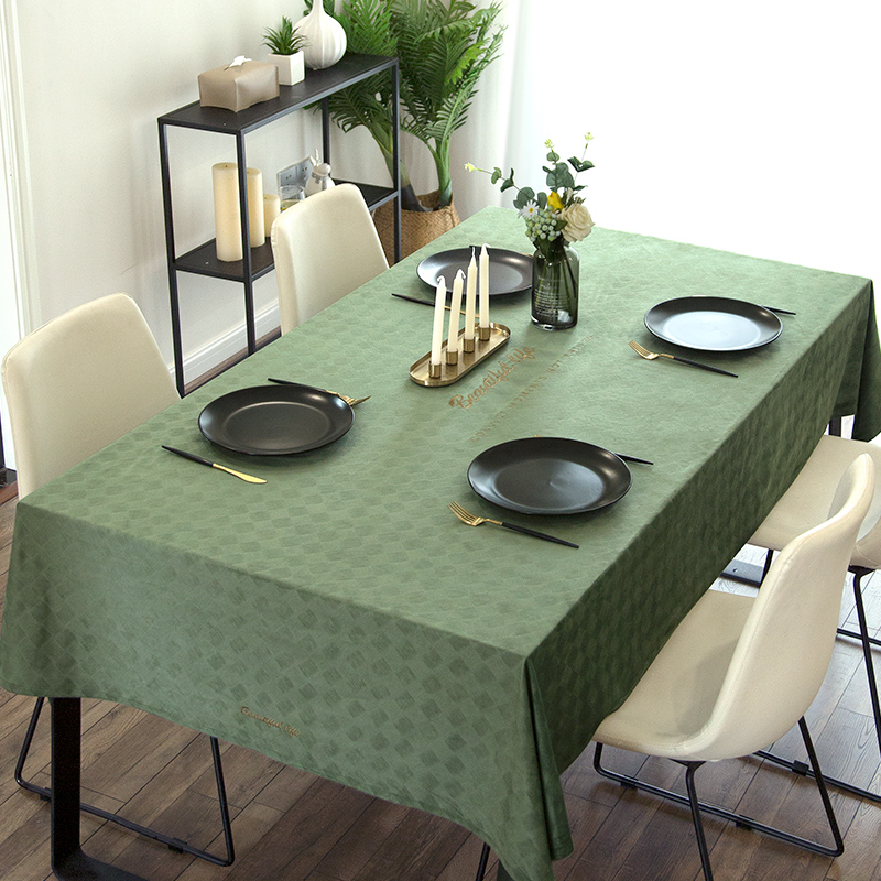 Modern light and luxurious cloth embroidered letter table cloth art home square tea table cushion TV cabinet cushion dust cover cloth