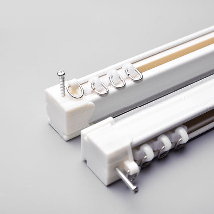 Plume Soft Clothing China Muted Aluminum Alloy Rail Straight Rail Window Curtain Rod Nano Slide Rail Single Double Rail Roma Pole