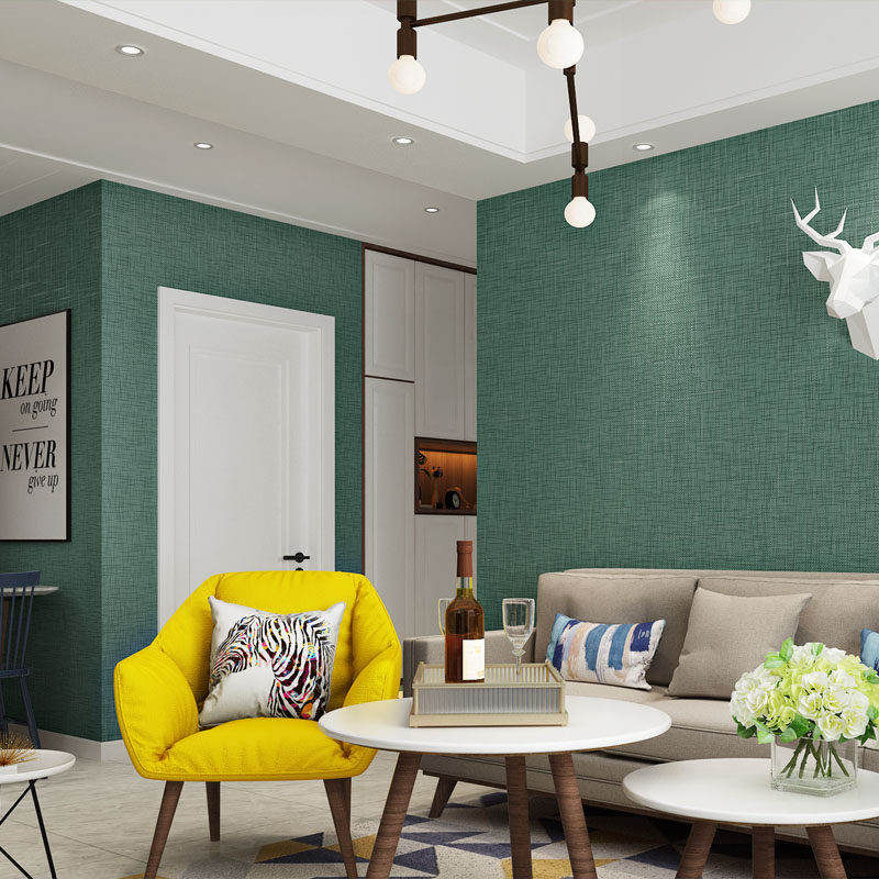 Plain modern simple non-woven wallpaper solid linen bedroom living room dining room TV background wall wallpaper home
