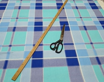 Blue checkered cotton twill fabric sheets quilt covers pillowcases three-piece set for dormitory customized in store