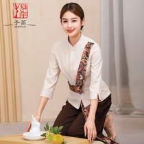 Autumn and winter beauty salon overalls female spring temperament high-end beautician health Hall club foot bath technician set