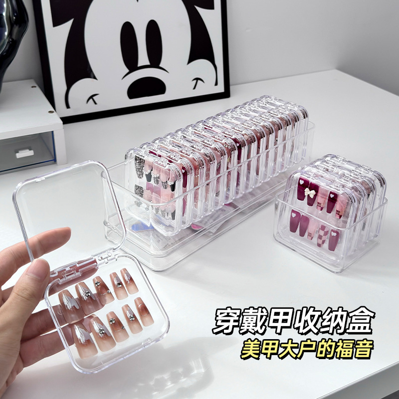 Acrylic Transparent Plastic Nail Polish Storage Box, Dust-Proof Nail Polish Packaging Collection Box, Rectangular Organizing Basket