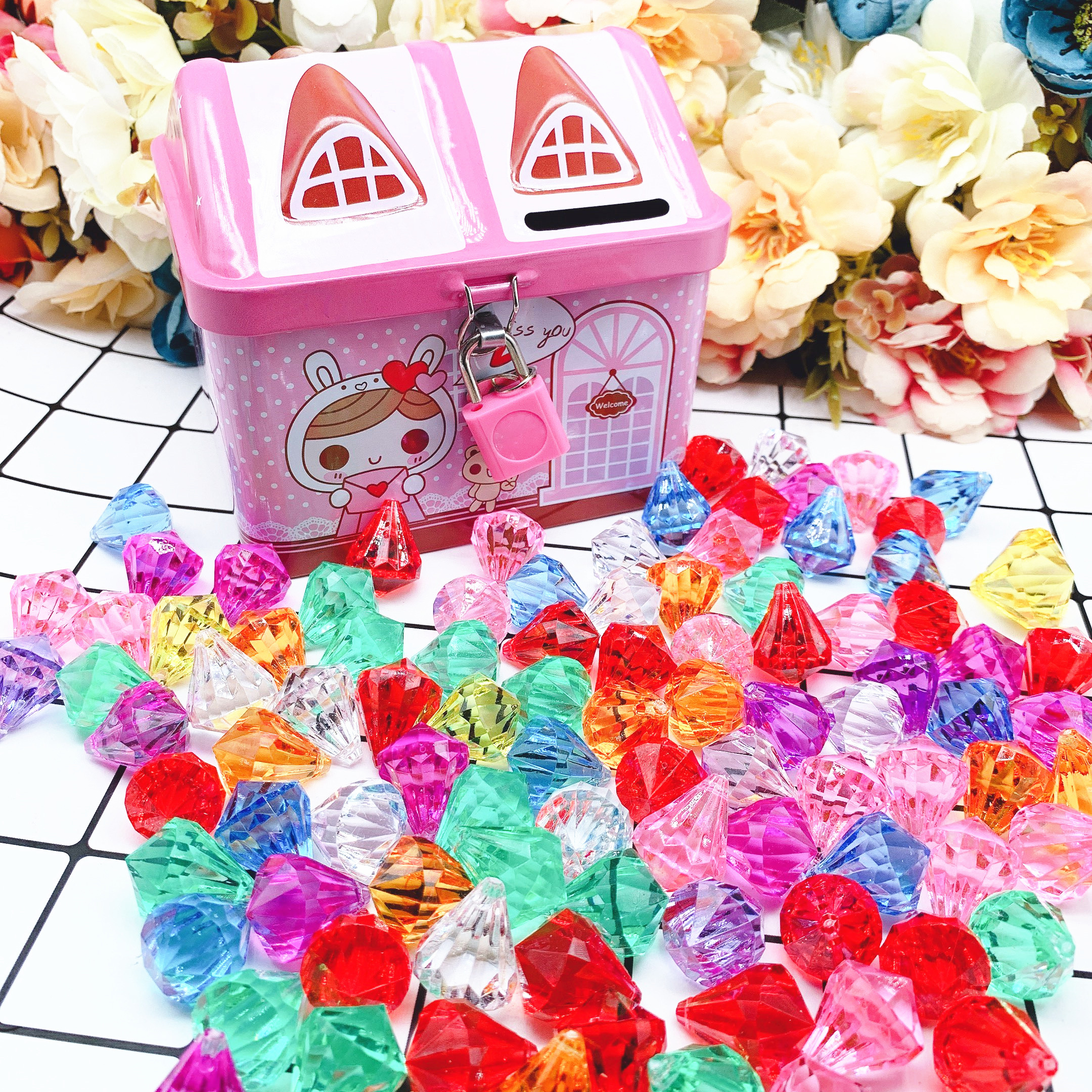 Đồ chơi trẻ em đá quý pha lê công chúa mơ ước đàn ông và phụ nữ trẻ em nhựa acrylic kim cương mẫu giáo đính cườm - Handmade / Creative DIY búp bê búp bê