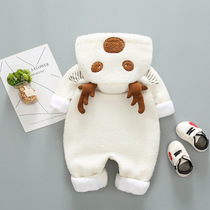 Baby clothes Cute super cute baby animal jumpsuit spring and autumn thin cotton baby pig full moon suit cartoon out to wear