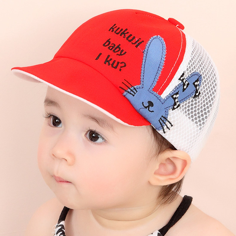 Baby hat Summer male baby sun hat 1-3 years old thin children's cap female breathable mesh sunscreen cool cap