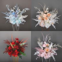 New Xiangrass road flower wedding arrangement flower road guide stage flower art stage background welcome flower art flower row guide